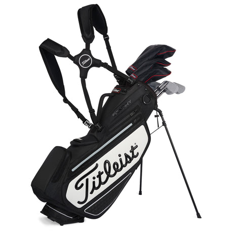 Titleist 2026 Premium Tour Staff StaDry Waterproof Standbag, Weiß / Schwarz - Golflaedchen.de