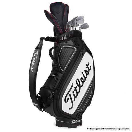 Titleist 2026 Tour Staff Cartbag, Schwarz / Weiß - Golflaedchen.de