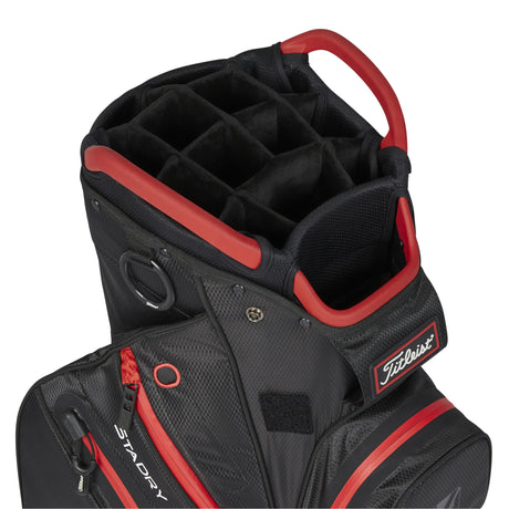 Titleist 2026 Cart 14 StaDry Waterproof Cartbag, Schwarz / Rot - Golflaedchen.de