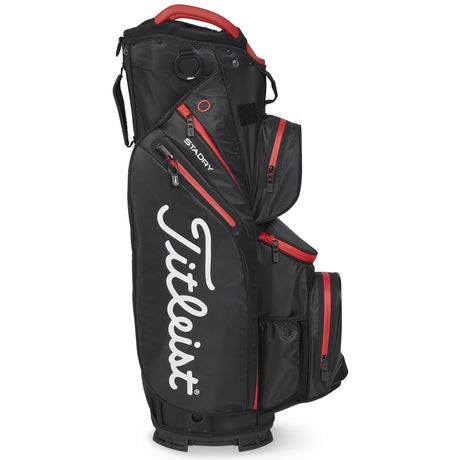 Titleist 2026 Cart 14 StaDry Waterproof Cartbag, Schwarz / Rot - Golflaedchen.de