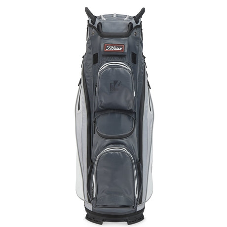 Titleist 2026 Cart 14 StaDry Waterproof Cartbag, Dunkelgrau / Grau / Weiß - Golflaedchen.de