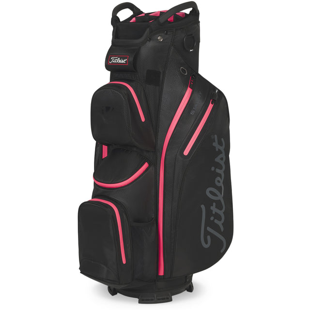 Titleist 2026 Cart 14 StaDry Waterproof Damen Cartbag, Black / Candy / Pink - Golflaedchen.de
