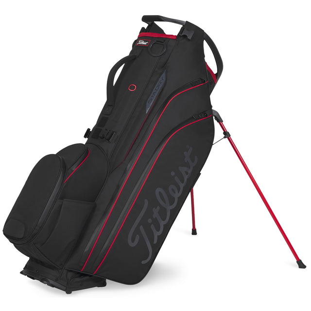 Titleist 2026 Hybrid 14 StaDry Waterproof Standbag, Schwarz / Rot - Golflaedchen.de