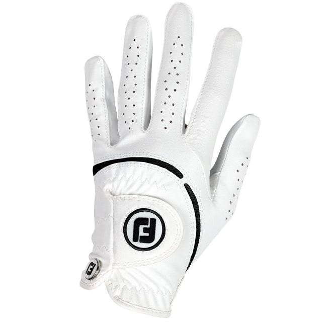 FootJoy WeatherSof Golfhandschuh, Weiß, Damen - Links getragen - Golflaedchen.de