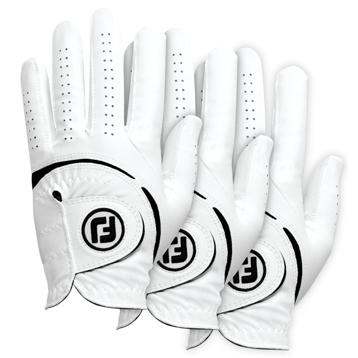3er Pack FootJoy WeatherSof Golfhandschuh, Herren - Links getragen - Golflaedchen.de