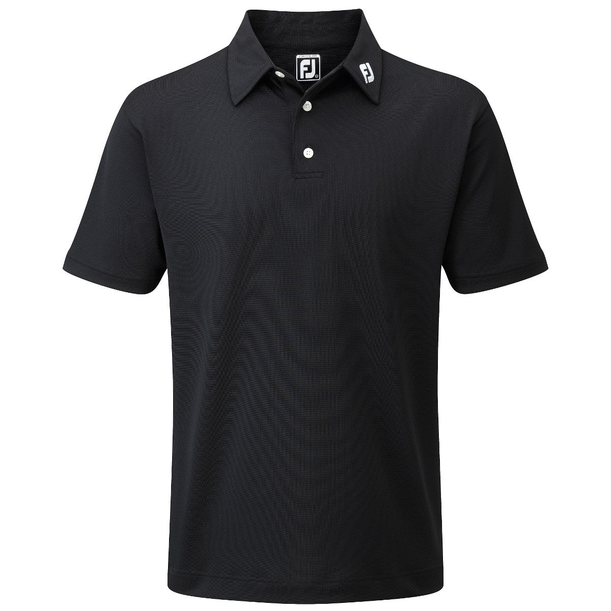FootJoy Pique Solid Herren Golfshirt, Schwarz - Golflaedchen.de