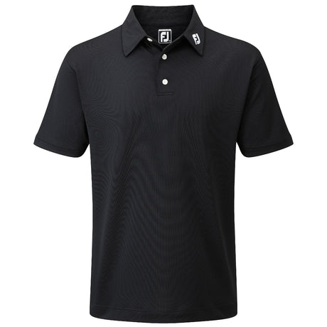 FootJoy Pique Solid Herren Golfshirt, Schwarz - Golflaedchen.de