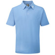 FootJoy Pique Solid Herren Golfshirt, Hellblau - Golflaedchen.de