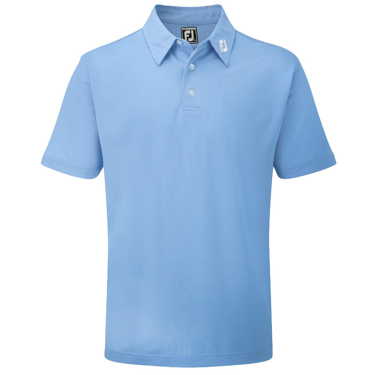 FootJoy Pique Solid Herren Golfshirt, Hellblau - Golflaedchen.de
