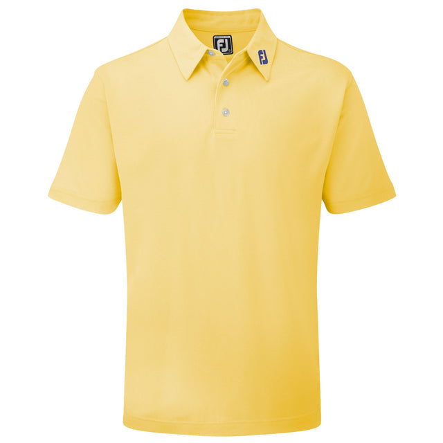 FootJoy Pique Solid Herren Golfshirt, Gelb - Golflaedchen.de