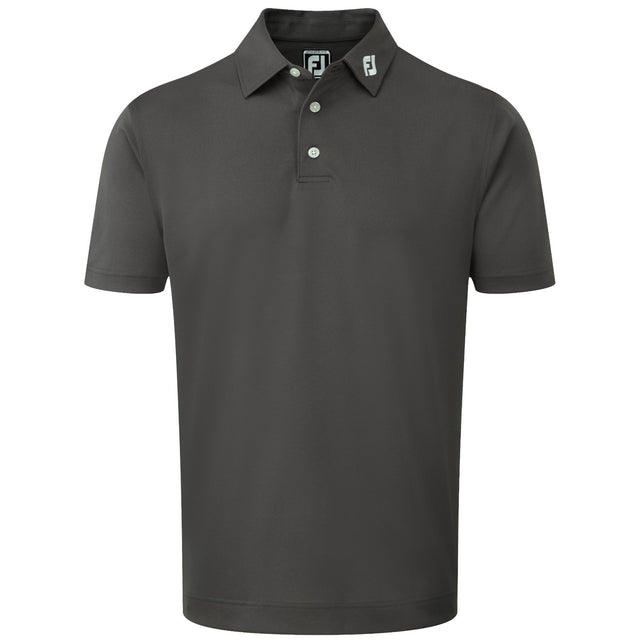 FootJoy Pique Solid Herren Golfshirt, Dunkelgrau - Golflaedchen.de