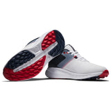FootJoy Flex Herren Golfschuhe, Weiß / Navy / Rot - Golflaedchen.de