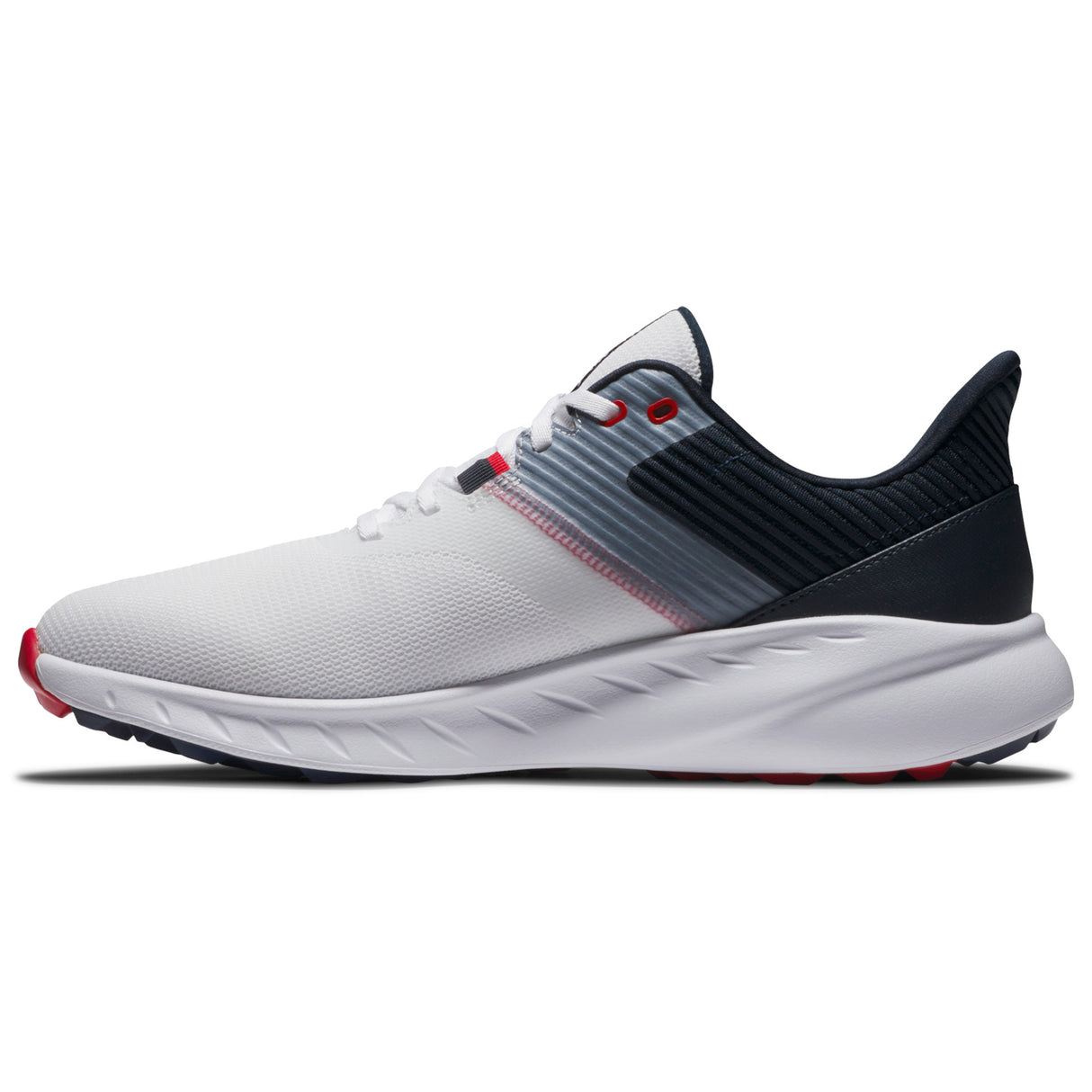 FootJoy Flex Herren Golfschuhe, Weiß / Navy / Rot - Golflaedchen.de