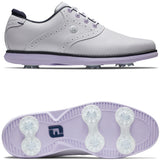 FootJoy Traditions Damen Golfschuhe, Weiß / Navy / Purple - Golflaedchen.de