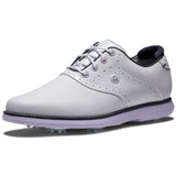FootJoy Traditions Damen Golfschuhe, Weiß / Navy / Purple - Golflaedchen.de
