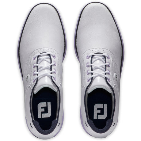 FootJoy Traditions Damen Golfschuhe, Weiß / Navy / Purple - Golflaedchen.de