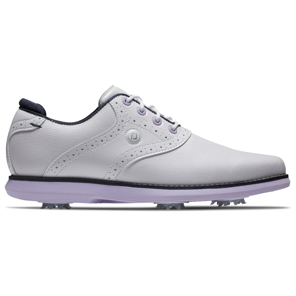 FootJoy Traditions Damen Golfschuhe, Weiß / Navy / Purple - Golflaedchen.de