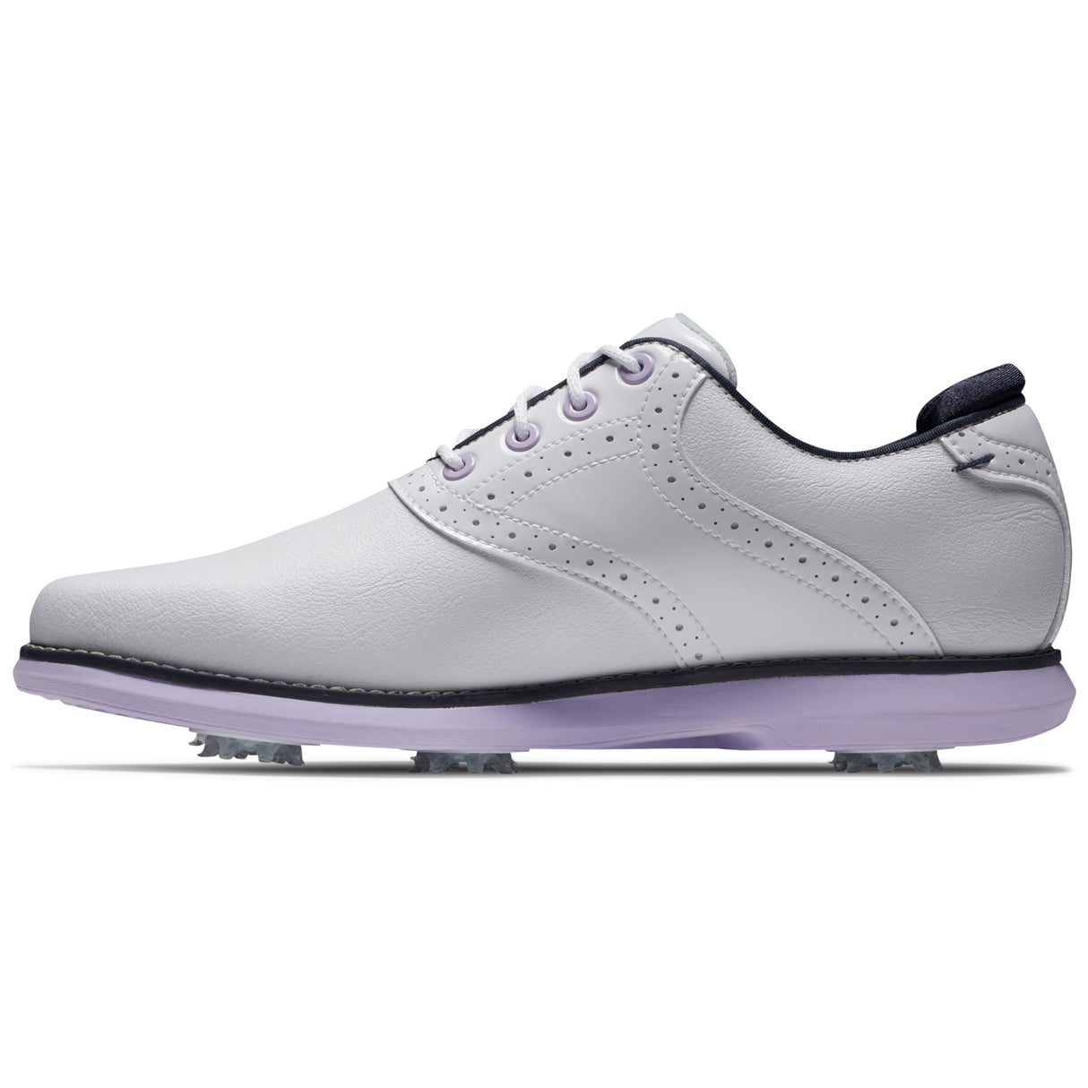 FootJoy Traditions Damen Golfschuhe, Weiß / Navy / Purple - Golflaedchen.de