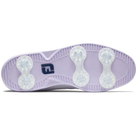 FootJoy Traditions Damen Golfschuhe, Weiß / Navy / Purple - Golflaedchen.de