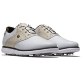 FootJoy Traditions Damen Golfschuhe, Weiß / Hellbraun - Golflaedchen.de