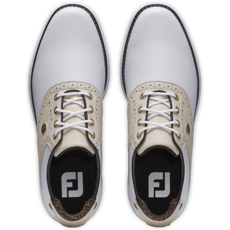 FootJoy Traditions Damen Golfschuhe, Weiß / Hellbraun - Golflaedchen.de