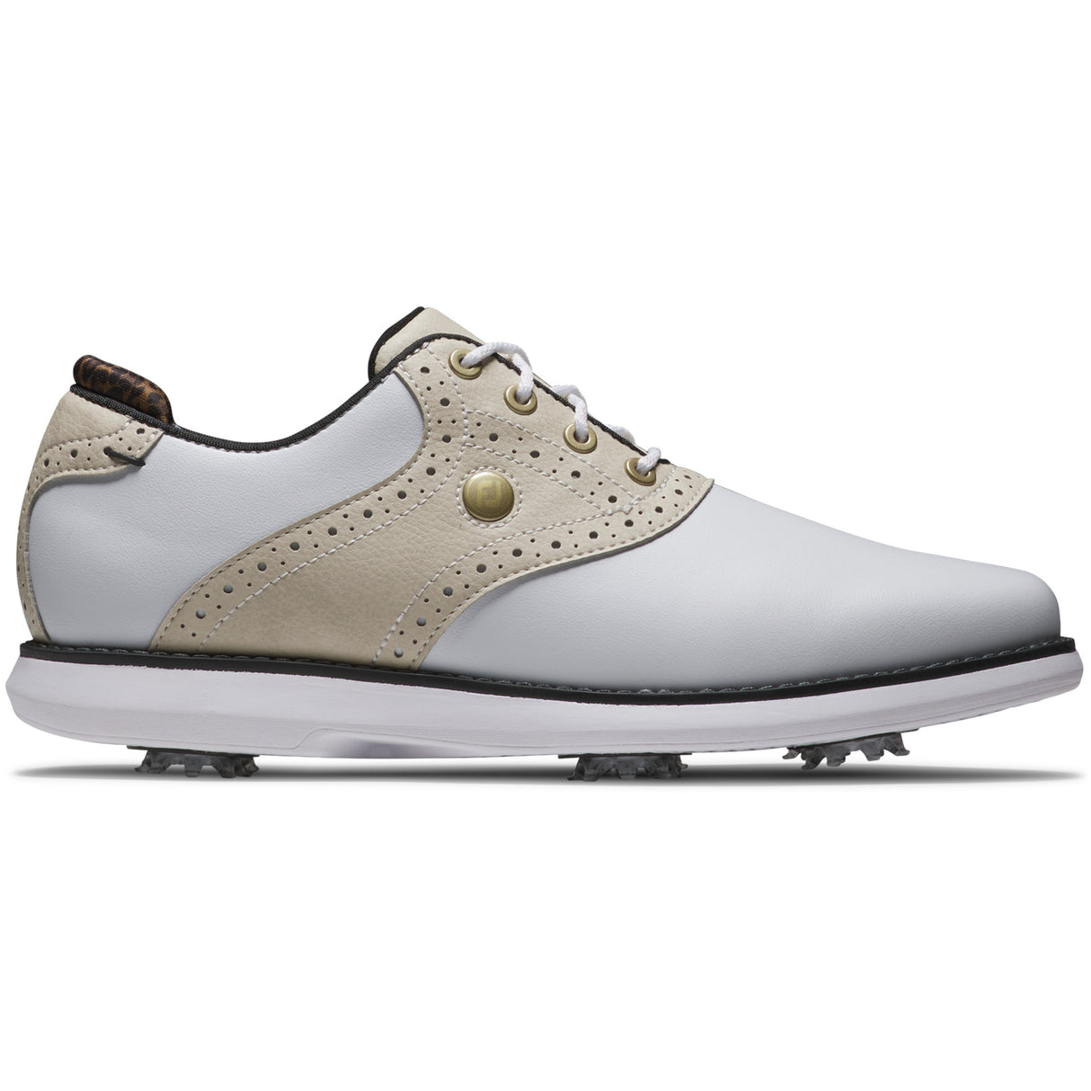 FootJoy Traditions Damen Golfschuhe, Weiß / Hellbraun - Golflaedchen.de