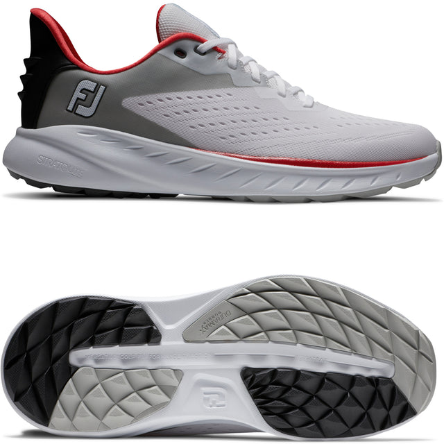 FootJoy Flex XP Herren Golfschuhe, Weiß / Grau / Rot - Golflaedchen.de