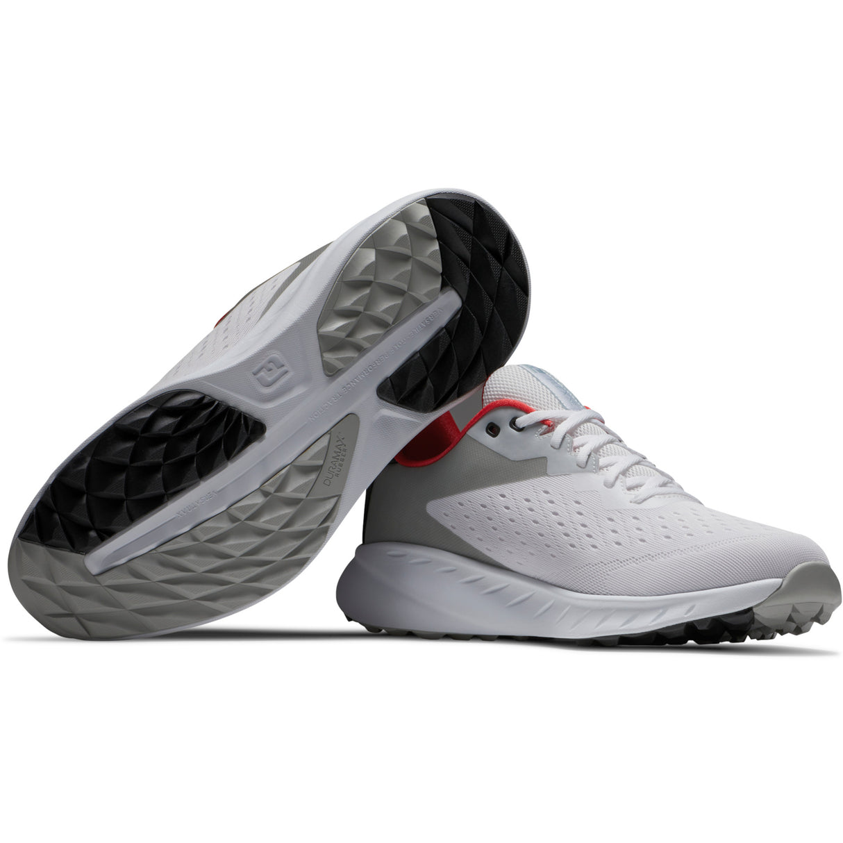 FootJoy Flex XP Herren Golfschuhe, Weiß / Grau / Rot - Golflaedchen.de
