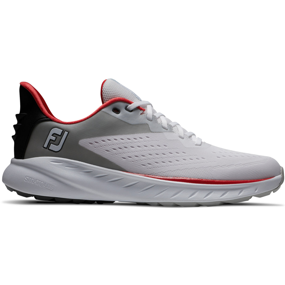 FootJoy Flex XP Herren Golfschuhe, Weiß / Grau / Rot - Golflaedchen.de