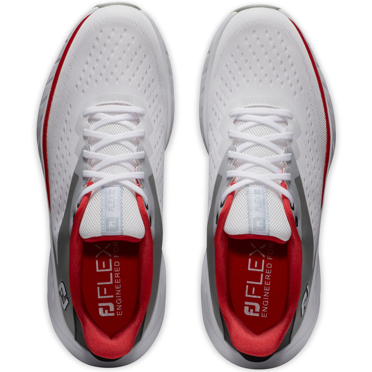 FootJoy Flex XP Herren Golfschuhe, Weiß / Grau / Rot - Golflaedchen.de