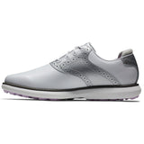 FootJoy Traditions Spikeless Damen Golfschuhe, Weiß / Silber / Pink - Golflaedchen.de