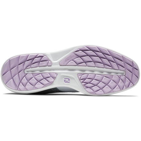 FootJoy Traditions Spikeless Damen Golfschuhe, Weiß / Silber / Pink - Golflaedchen.de