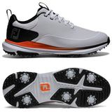 FootJoy 2026 Tour Rival Herren Golfschuhe, Weiß / Schwarz / Orange - Golflaedchen.de