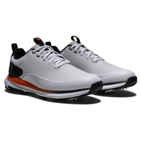 FootJoy 2026 Tour Rival Herren Golfschuhe, Weiß / Schwarz / Orange - Golflaedchen.de