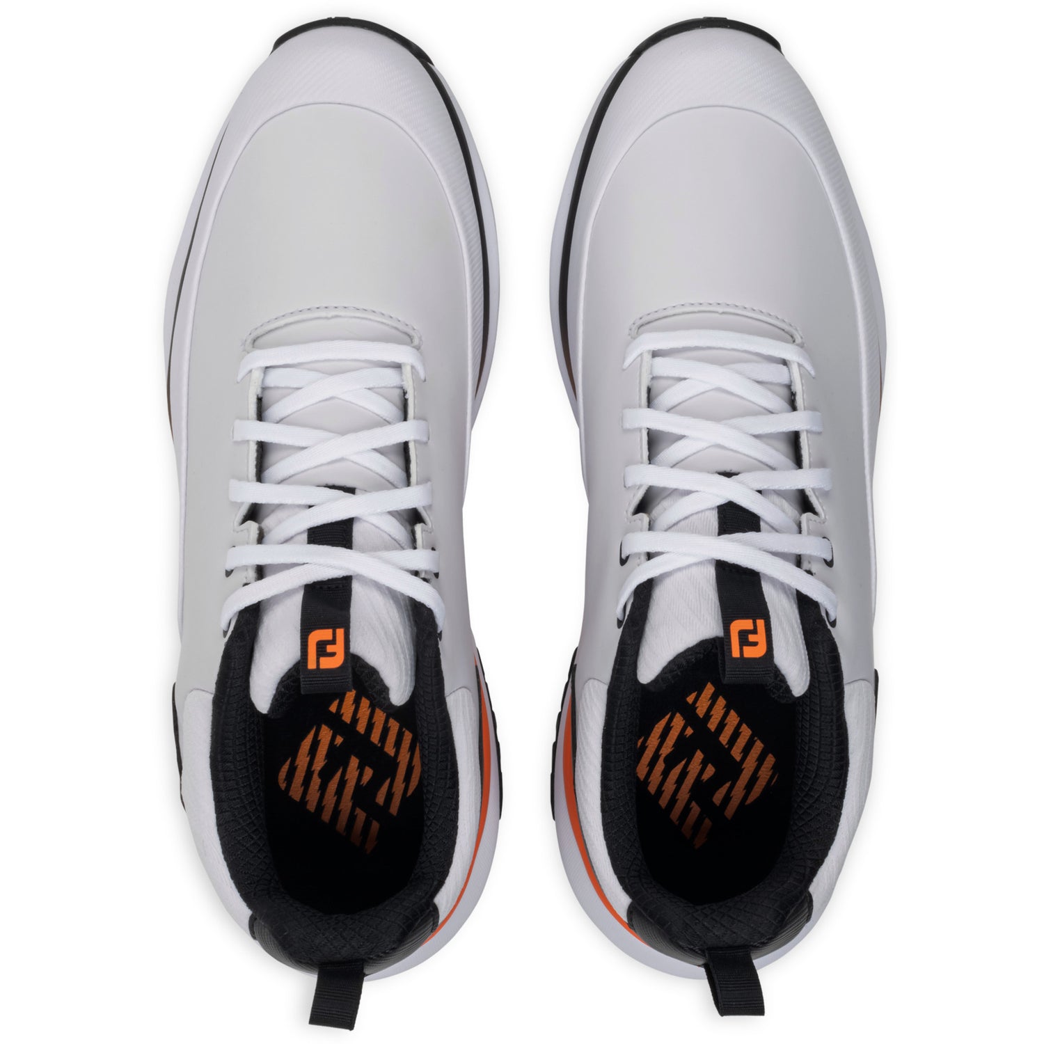 FootJoy 2026 Tour Rival Herren Golfschuhe, Weiß / Schwarz / Orange - Golflaedchen.de