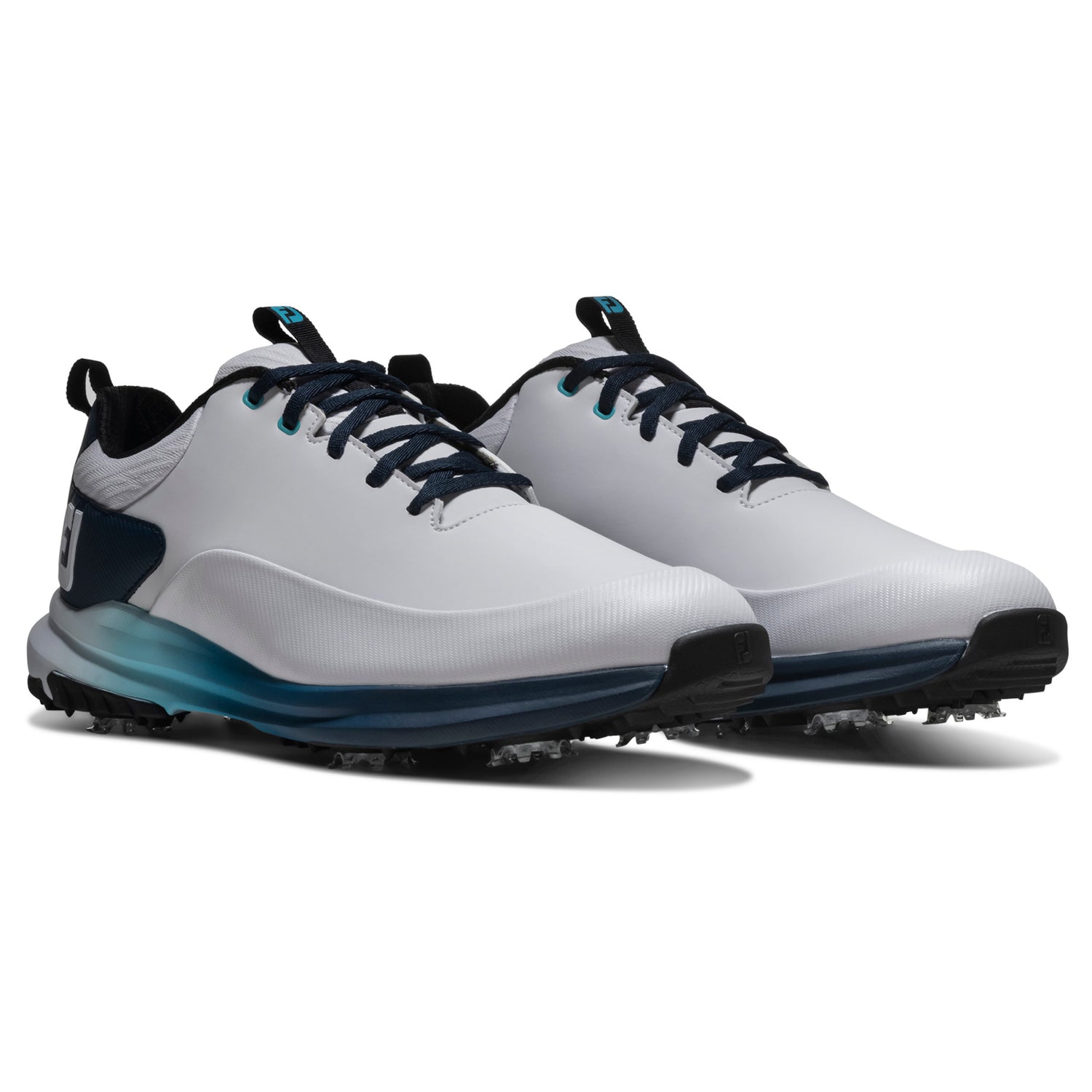 FootJoy 2026 Tour Rival Herren Golfschuhe, Weiß / Blau - Golflaedchen.de