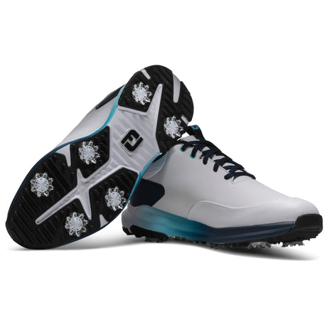 FootJoy 2026 Tour Rival Herren Golfschuhe, Weiß / Blau - Golflaedchen.de