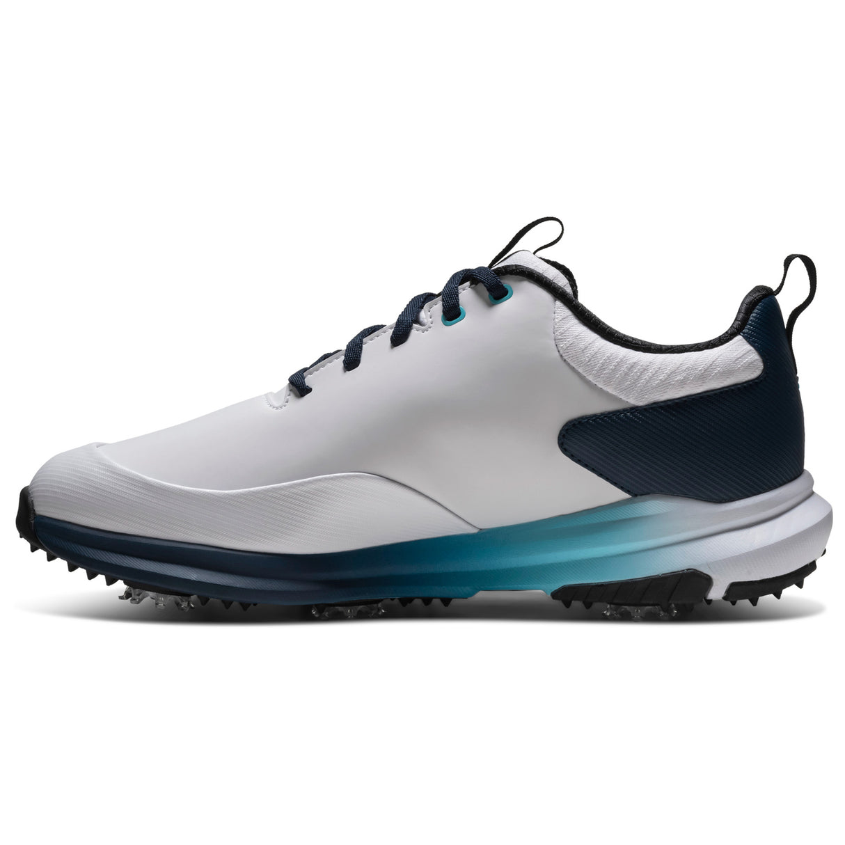 FootJoy 2026 Tour Rival Herren Golfschuhe, Weiß / Blau - Golflaedchen.de