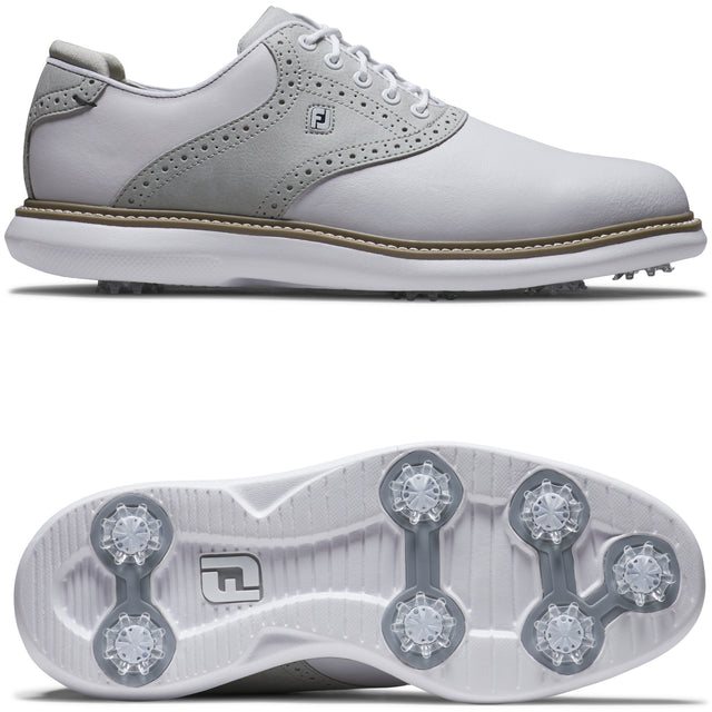 FootJoy Traditions Herren Golfschuhe, Weiß / Grau - Golflaedchen.de