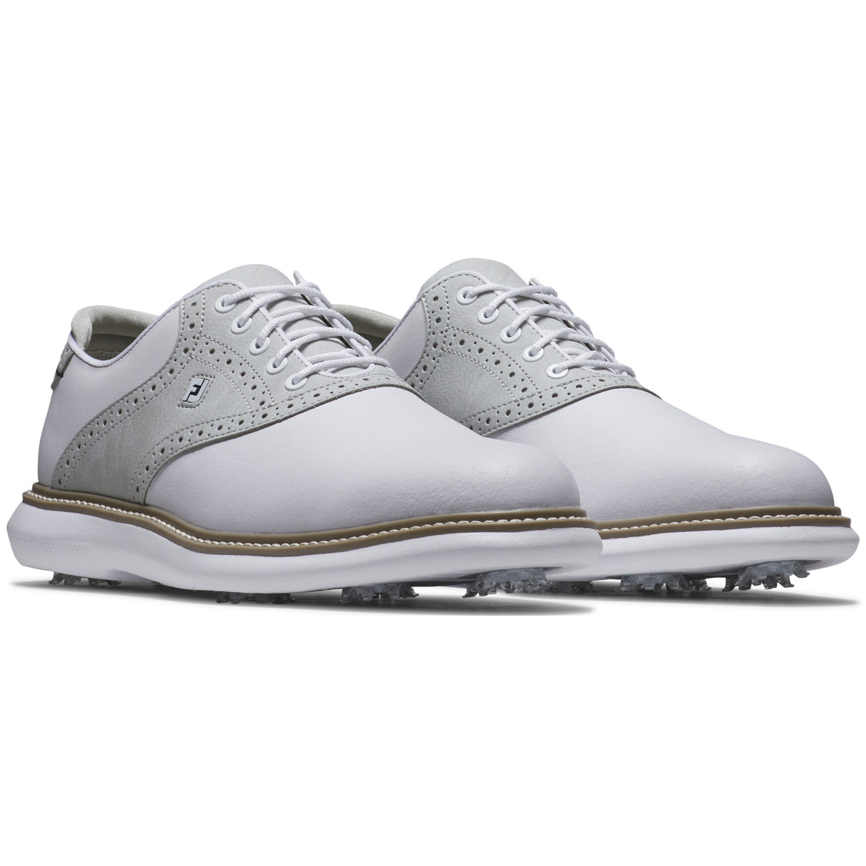 FootJoy Traditions Herren Golfschuhe, Weiß / Grau - Golflaedchen.de