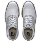 FootJoy Traditions Herren Golfschuhe, Weiß / Grau - Golflaedchen.de