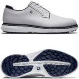 FootJoy 2026 Traditions SL Blucher Herren Golfschuhe, Weiß / Navy - Golflaedchen.de