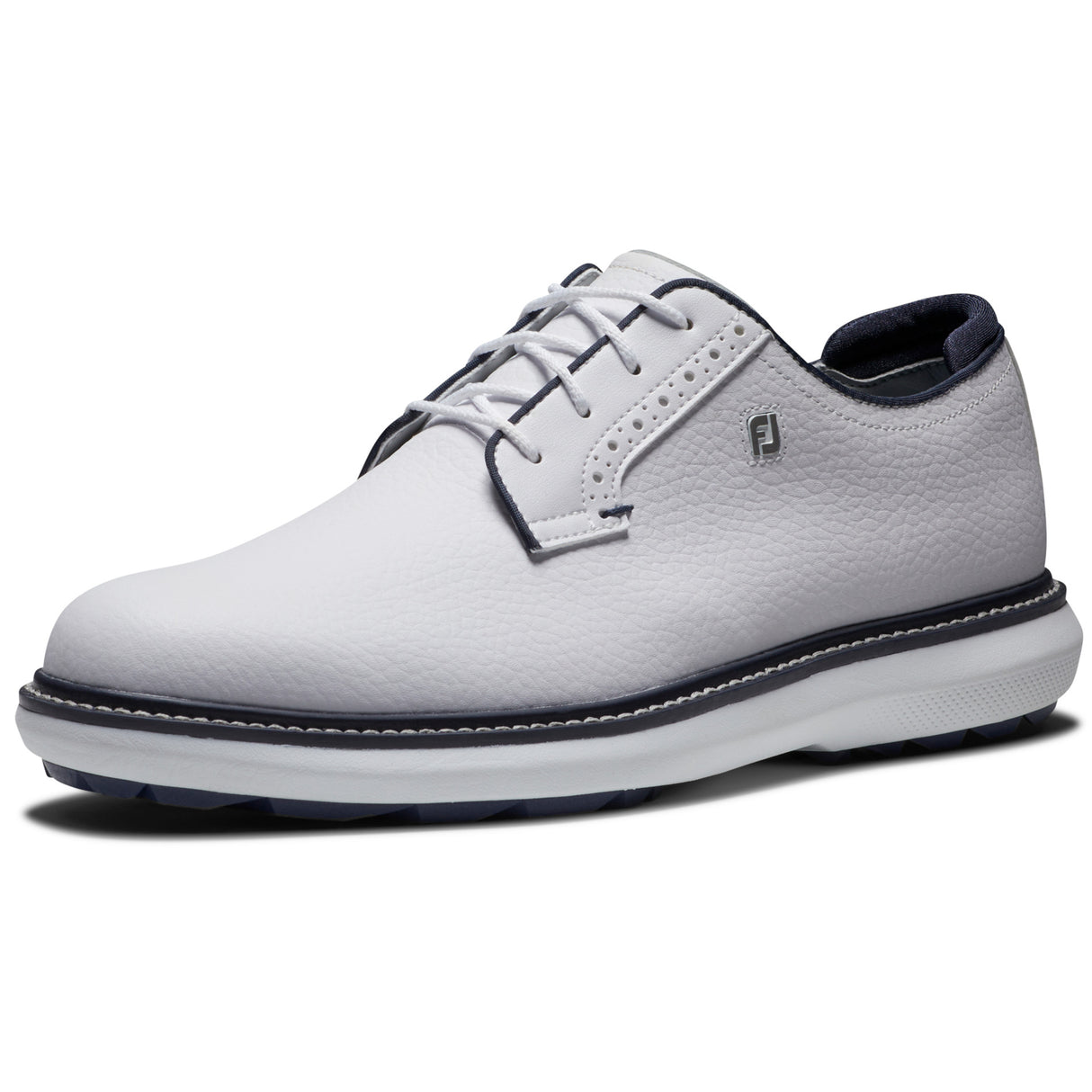FootJoy 2026 Traditions SL Blucher Herren Golfschuhe, Weiß / Navy - Golflaedchen.de
