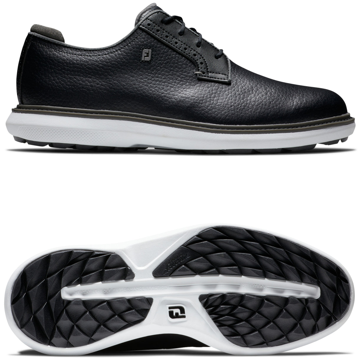 FootJoy 2026 Traditions SL Blucher Herren Golfschuhe, Schwarz / Weiß - Golflaedchen.de