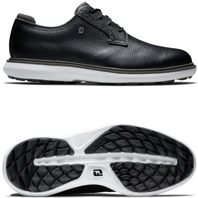 FootJoy 2026 Traditions SL Blucher Herren Golfschuhe, Schwarz / Weiß - Golflaedchen.de