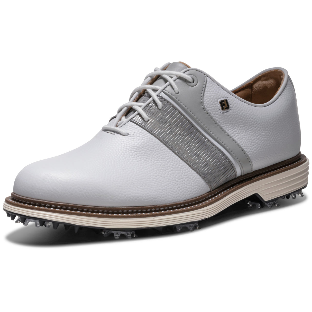 FootJoy 2026 Premier Series Packard Herren Golfschuhe, Weiß / Grau - Golflaedchen.de