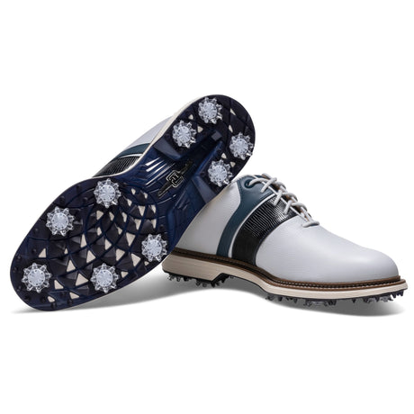 FootJoy 2026 Premier Series Packard Herren Golfschuhe, Weiß / Navy - Golflaedchen.de