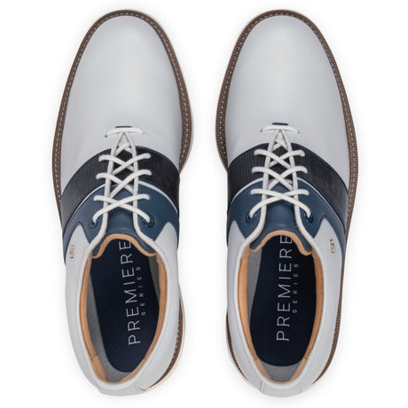 FootJoy 2026 Premier Series Packard Herren Golfschuhe, Weiß / Navy - Golflaedchen.de