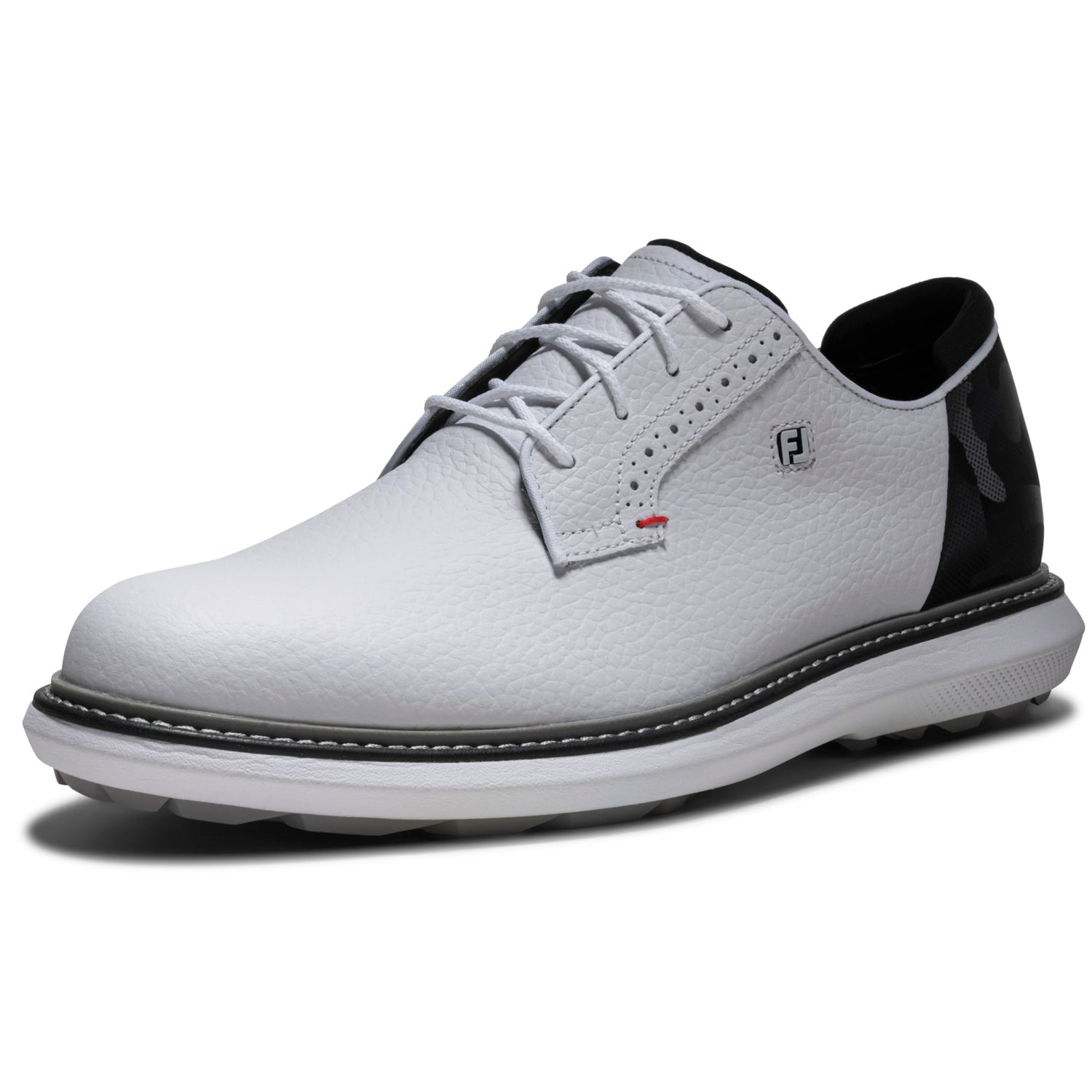FootJoy 2026 Traditions SL Blucher Herren Golfschuhe, Weiß / Schwarz - Golflaedchen.de