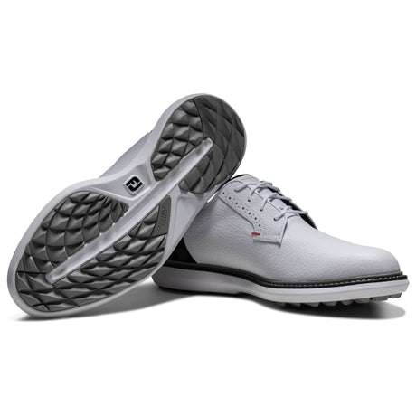 FootJoy 2026 Traditions SL Blucher Herren Golfschuhe, Weiß / Schwarz - Golflaedchen.de